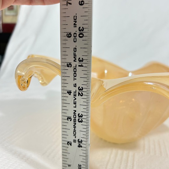 White Cristal Murano 13" Handmade in Italy Amber Candy Bowl Dish 4" Tall - Picture 12 of 12